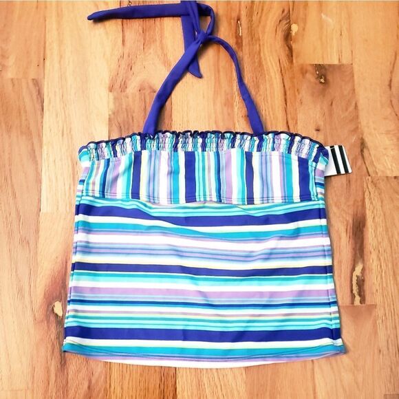 NWT Adidis Girls Stripe Tankini Top - Picture 5 of 5